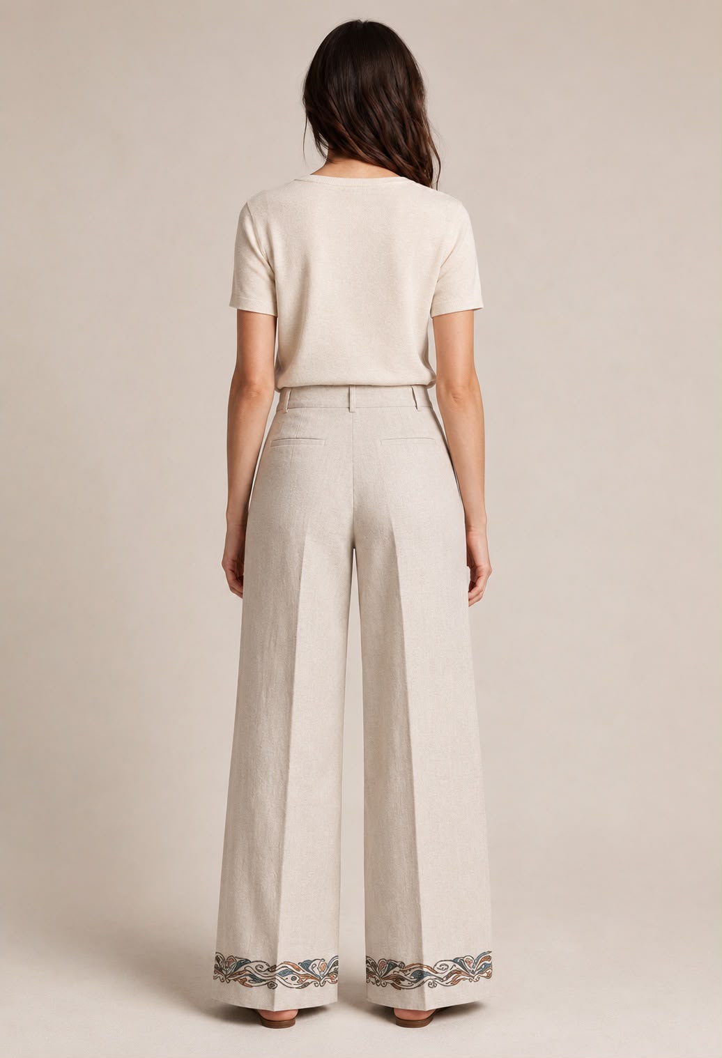 Wide Trouser — Flax