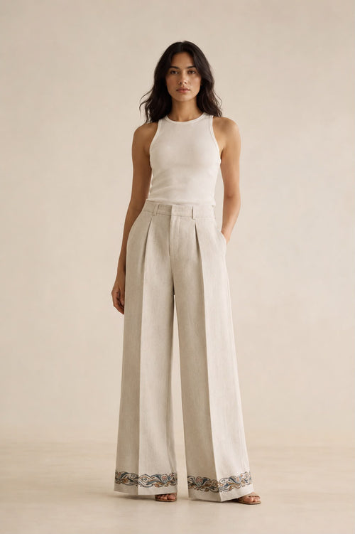 Wide Trouser — Flax
