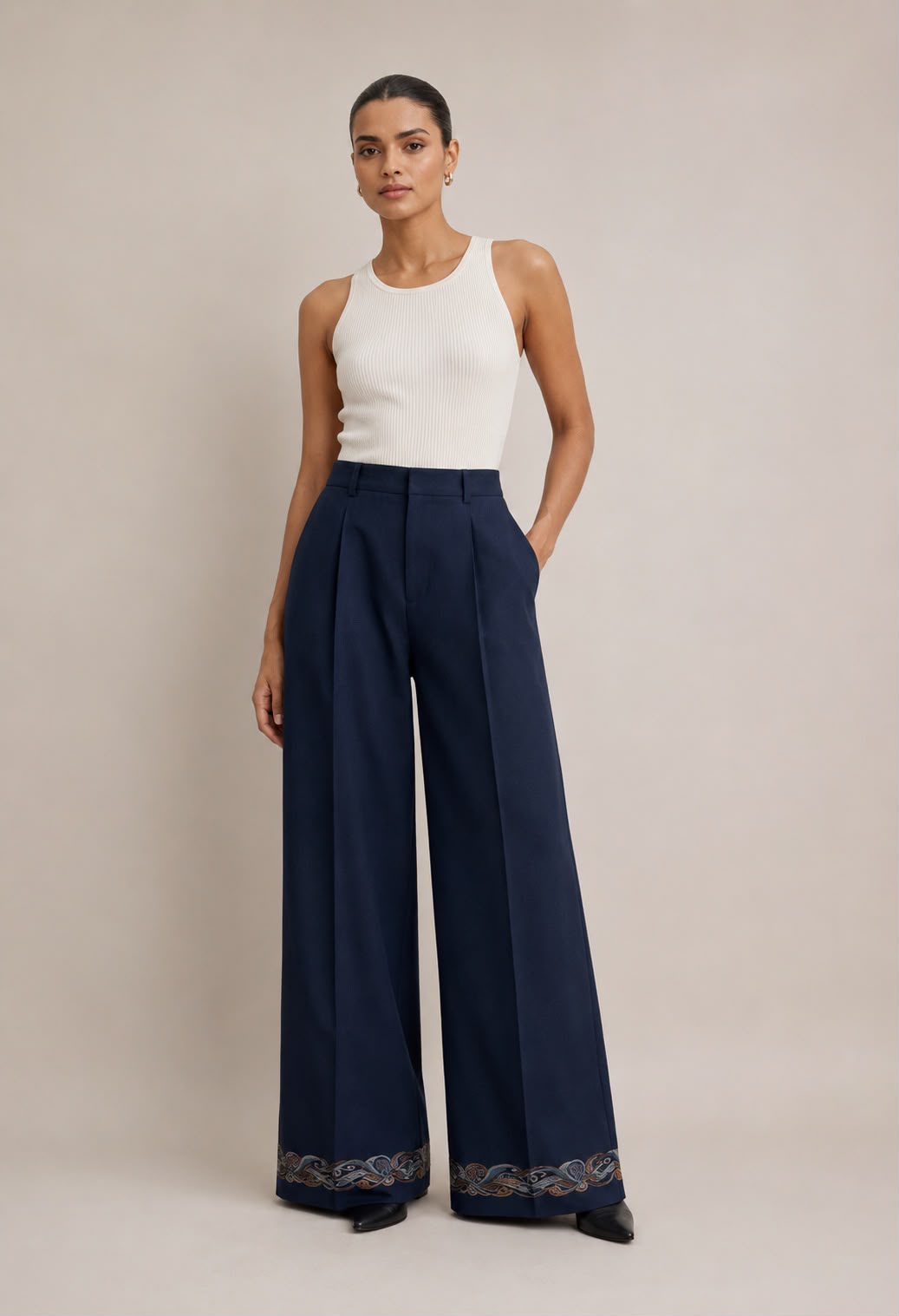 Wide Trouser — Indigo