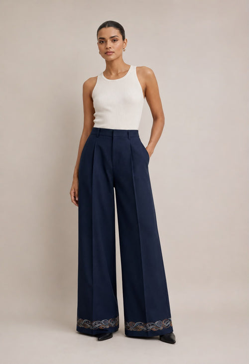 Wide Trouser — Indigo